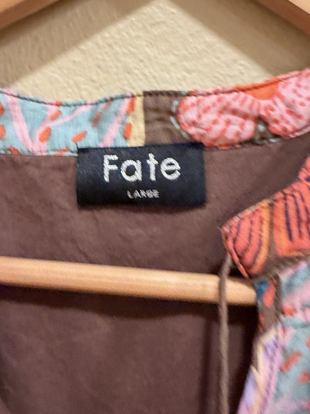 Anthropologie Fate Fall Brown Floral Print Maxi Dress Large - Picture 12 of 12